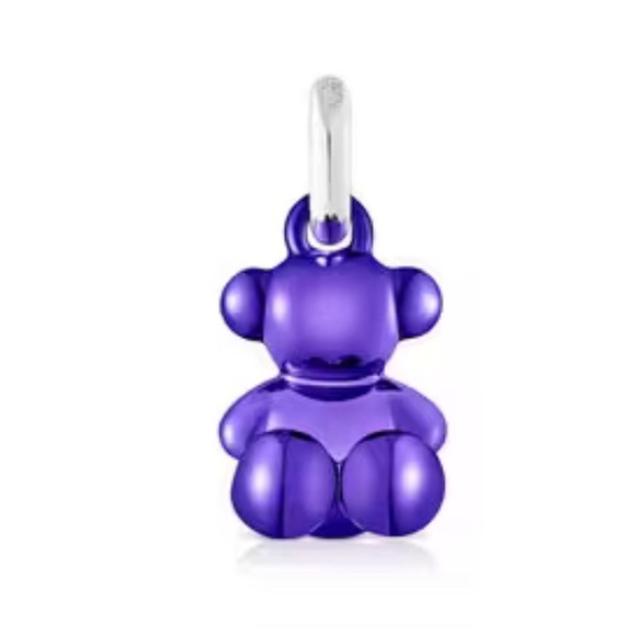 Brand New Small TOUS Lilac Steel Bold Bear Pendant